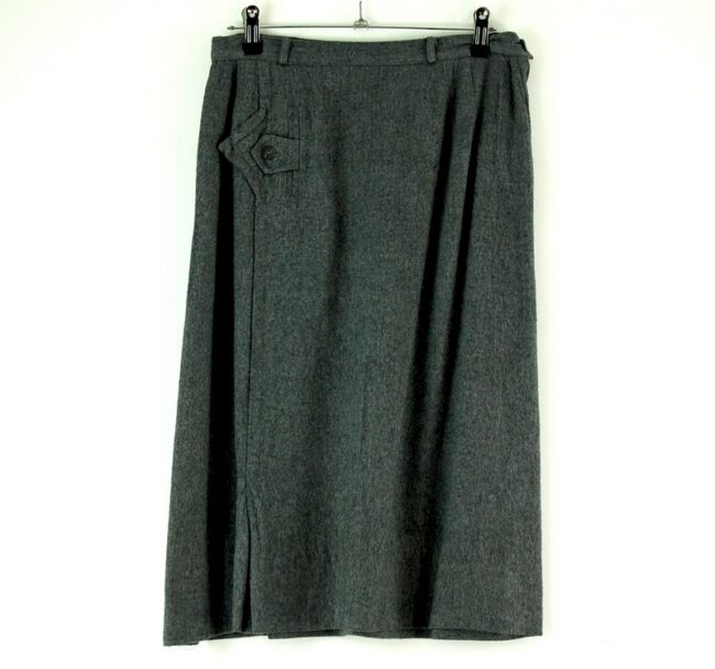 60s charcoal grey wool skirt