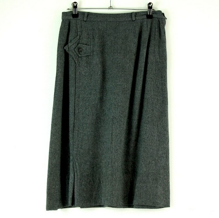 60s charcoal grey wool skirt