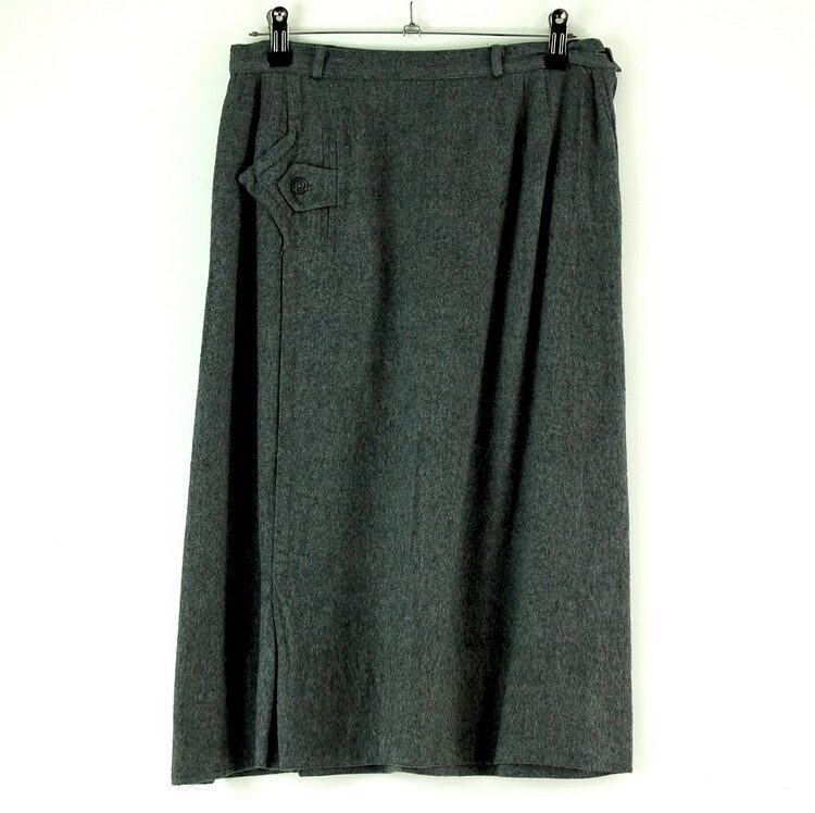 60s charcoal grey wool skirt