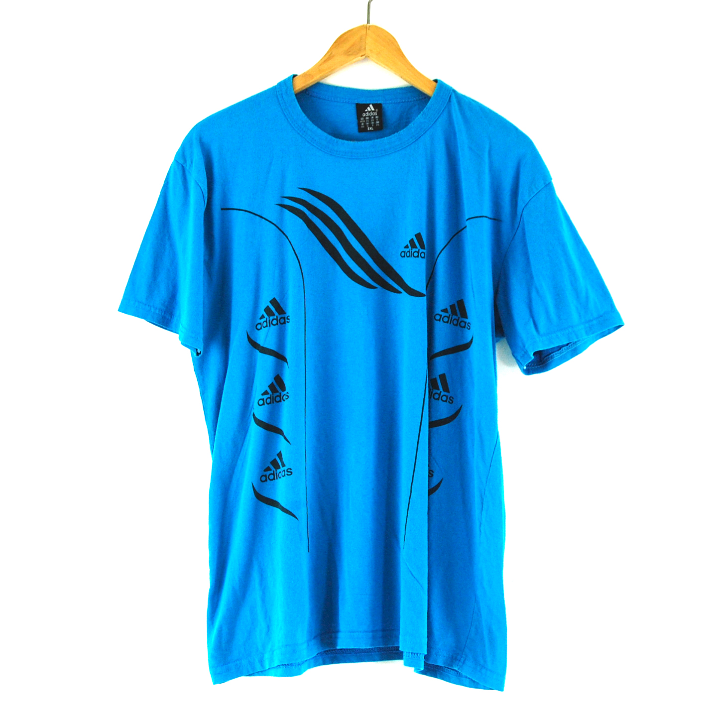 Blue Adidas T-shirt - UK XXX L - Blue 17 Vintage Clothing