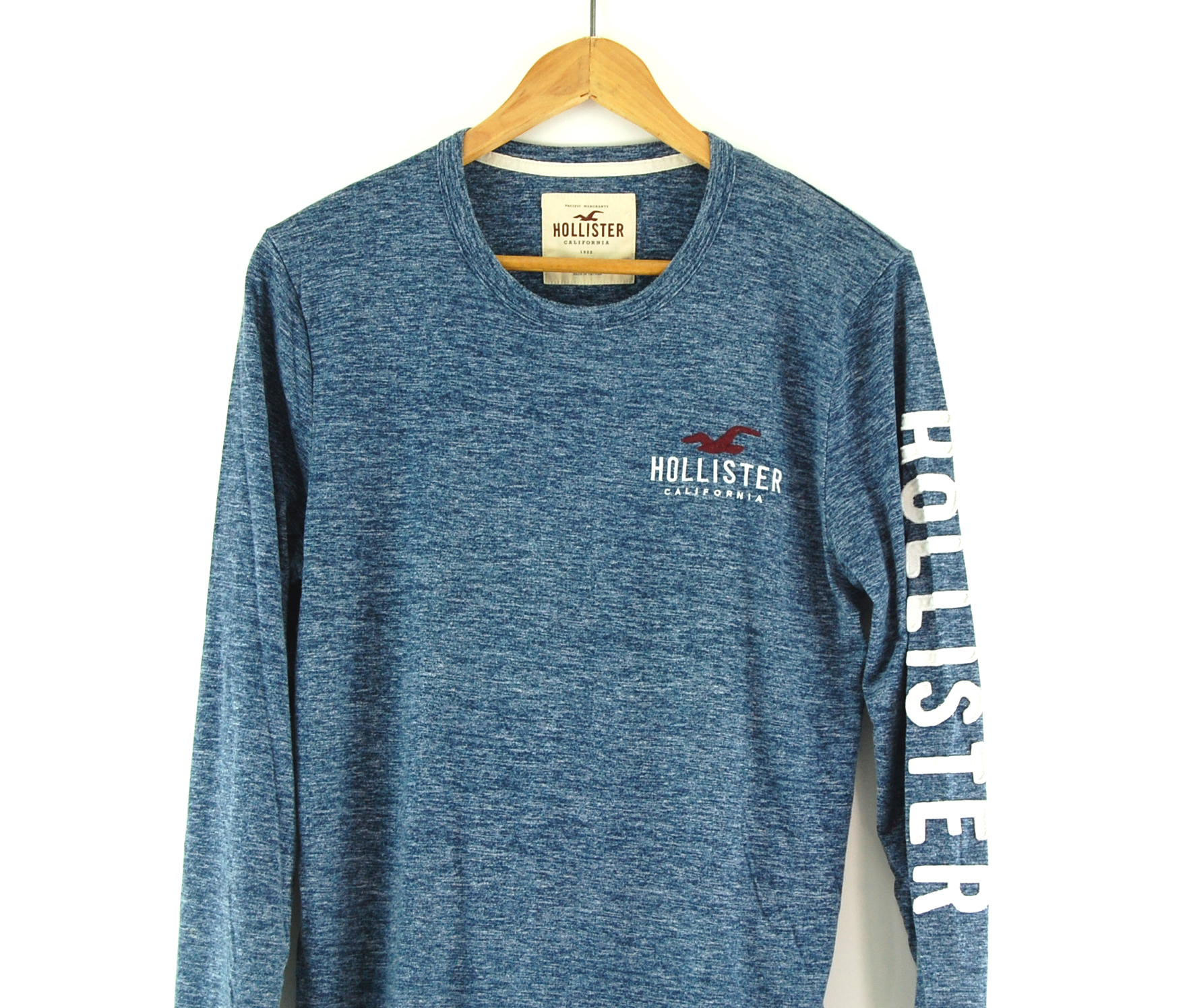 Hollister long sleeved t-shirt - UK L - Blue 17 Vintage Clothing