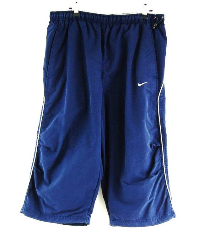 Nike 3/4 length shorts - L - Blue 17 Vintage Clothing