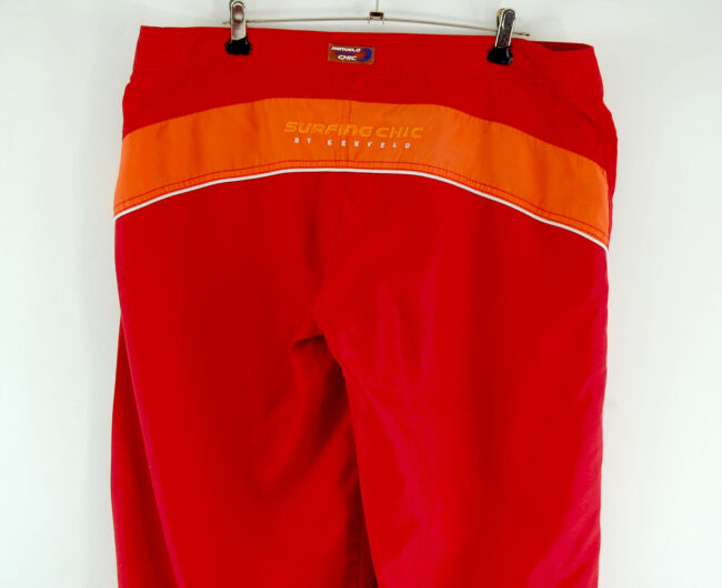 Red Kenvelo 3/4 length shorts close up