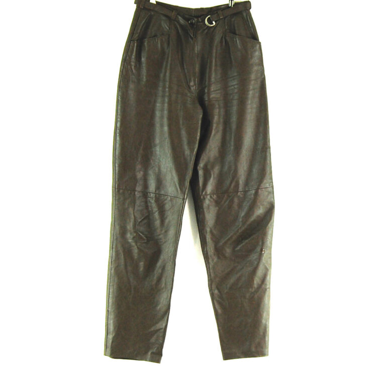 90s Belted Leather Trousers