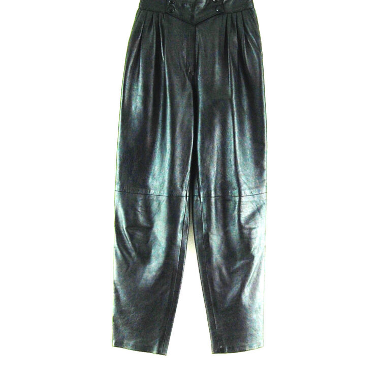 80s Black Leather Trousers