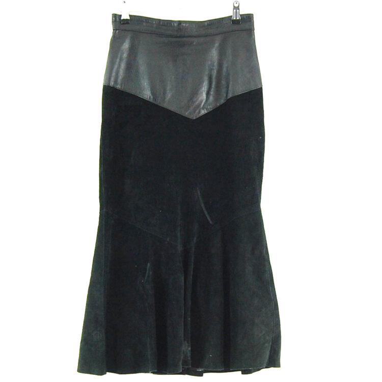 90s Leather and Suede Skirt