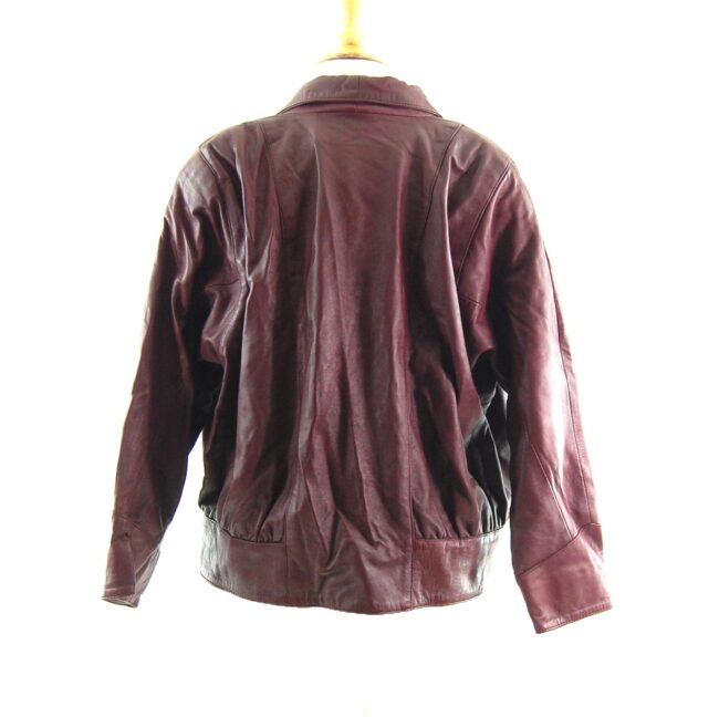 80s Brown Leather Jacket Back