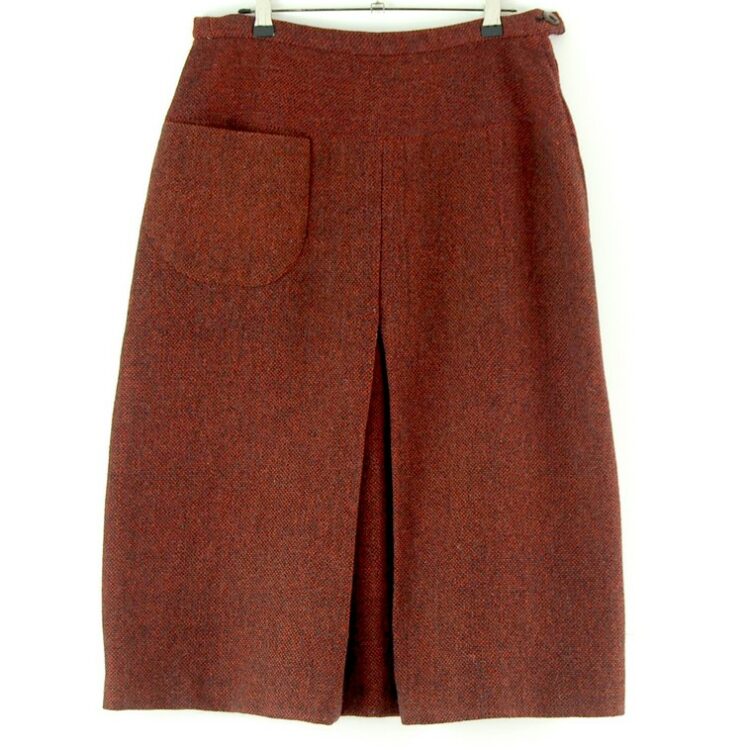60s Red wool skirt