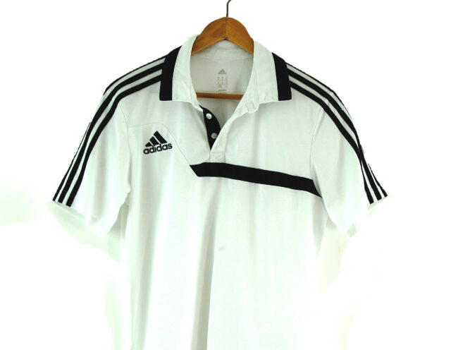 White Adidas Polo Shirt side