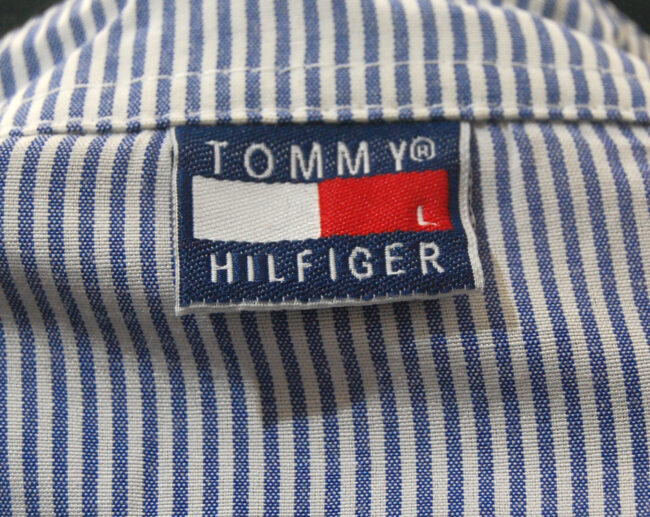 Black Tommy Hilfiger Polo Shirt label
