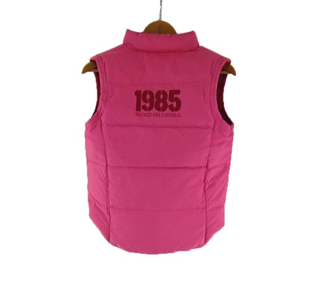 Reverse back of Ladies Pink Reversible Tommy Hilfiger Puffer Vest