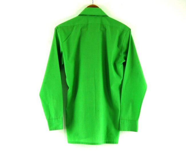 Back of 70s Green Shirt With Pointed Collar