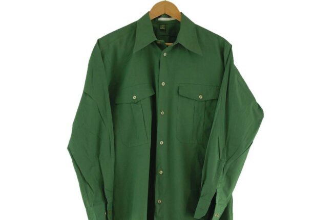 Close Up of 70s Green Safari Shirt