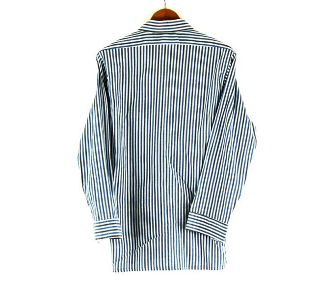 Back of 70s Blue and Grey Striped Shirt