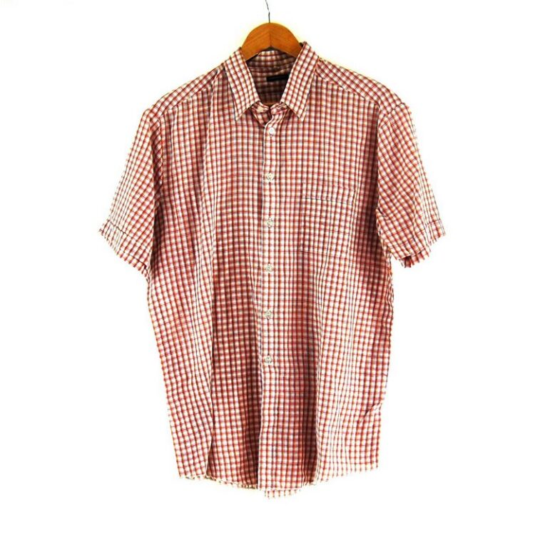 70s Red Check Short Sleeve Shirt