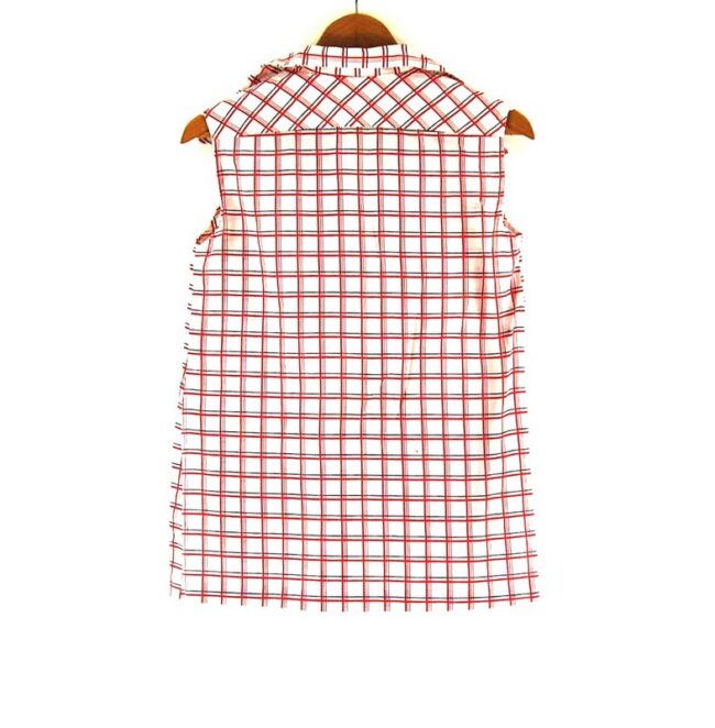 Back of 70s Sleeveless Checked Top