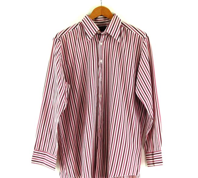 70s Purple Stripe Shirt Close Up