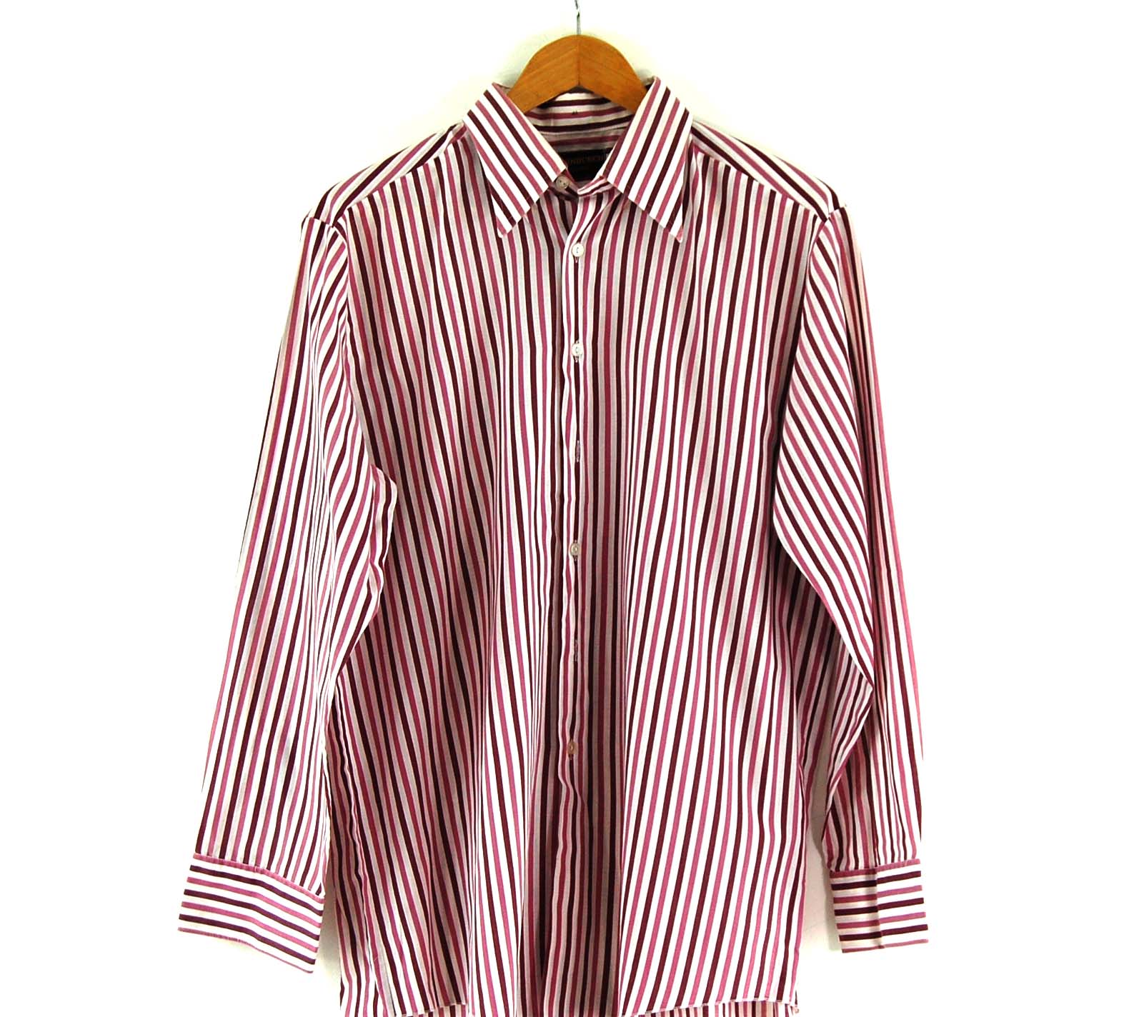 70s Purple Stripe Shirt -UK L - Blue 17 Vintage Clothing