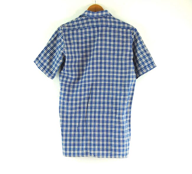 70s Blue Checked Short Sleeved Shirt Back