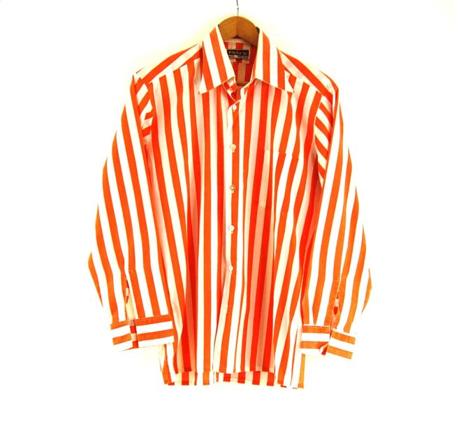 70s Orange Striped Shirt