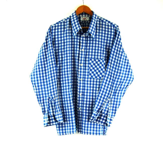 70s Blue Gingham Shirt