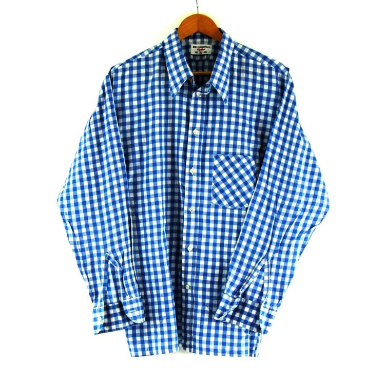 70s Blue Gingham Shirt