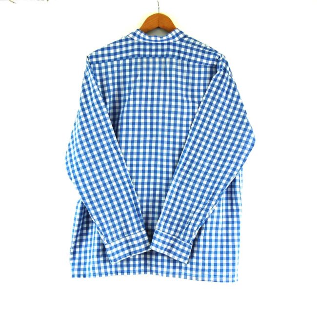 70s Blue Gingham Shirt Back