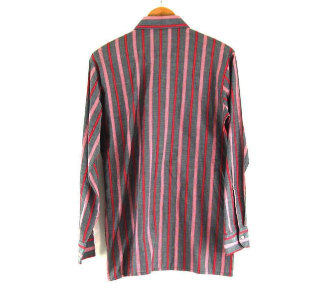 70s Grey and Red Striped Shirt Back