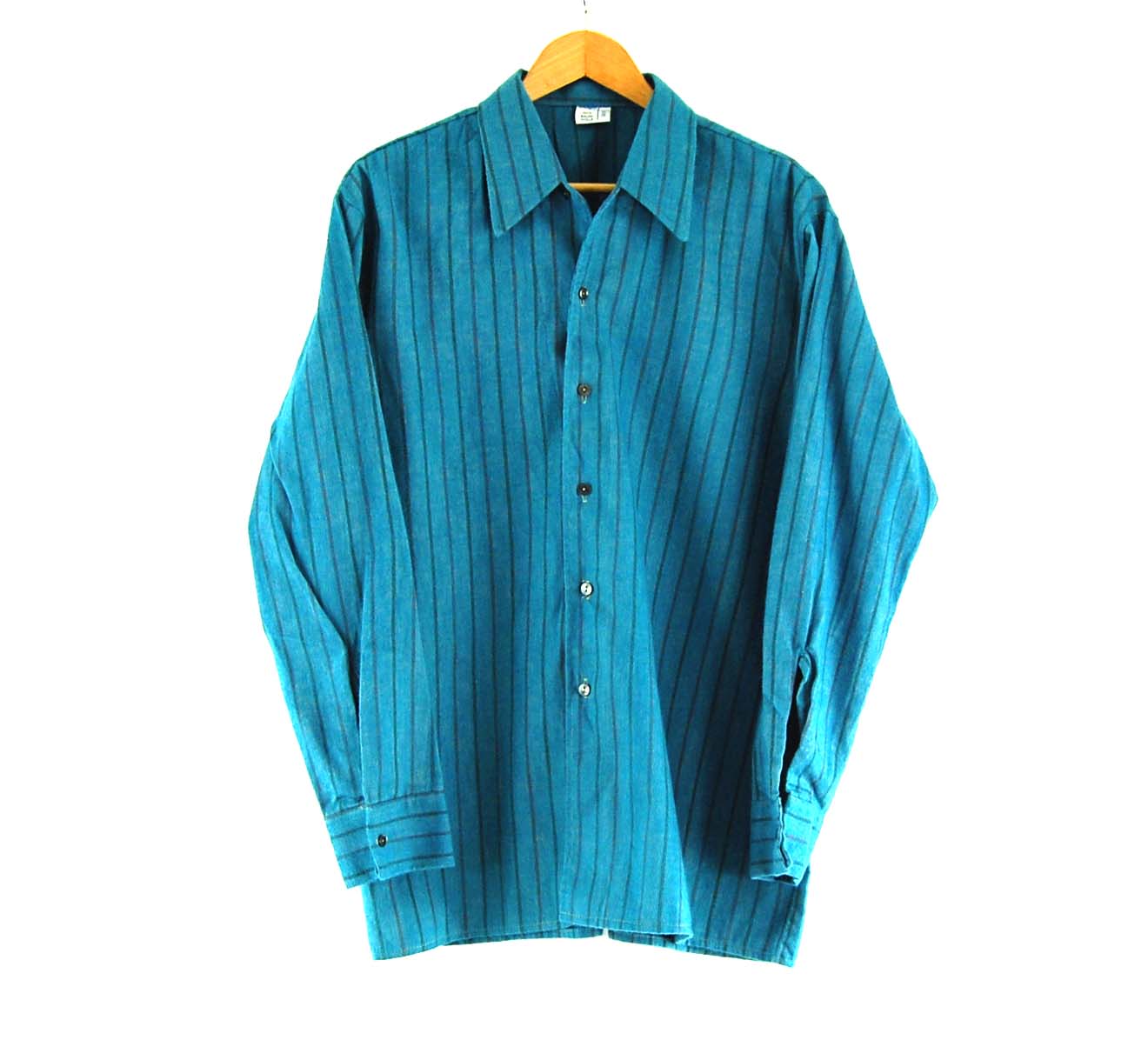 70s Blue Striped Shirt