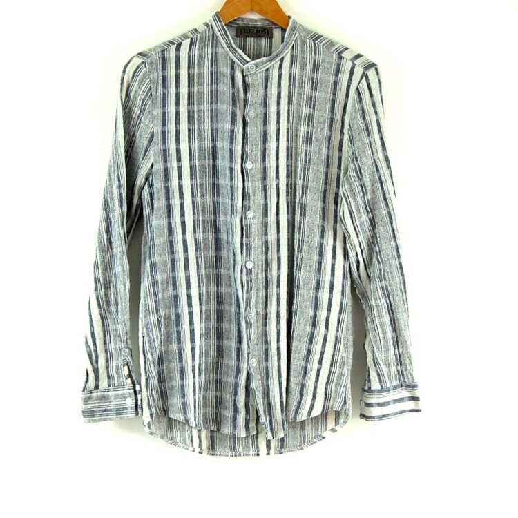 90's White and Blue Striped Tunic Shirt