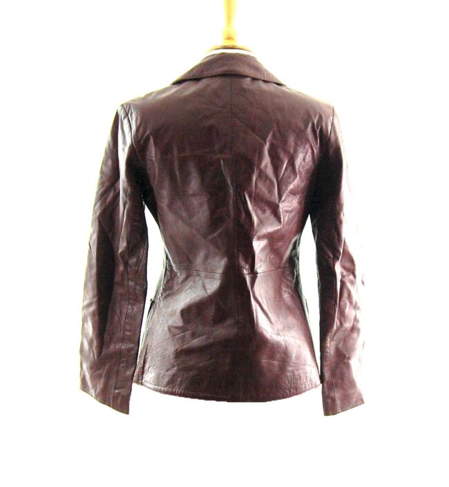 90s Brown Leather Jacket Back