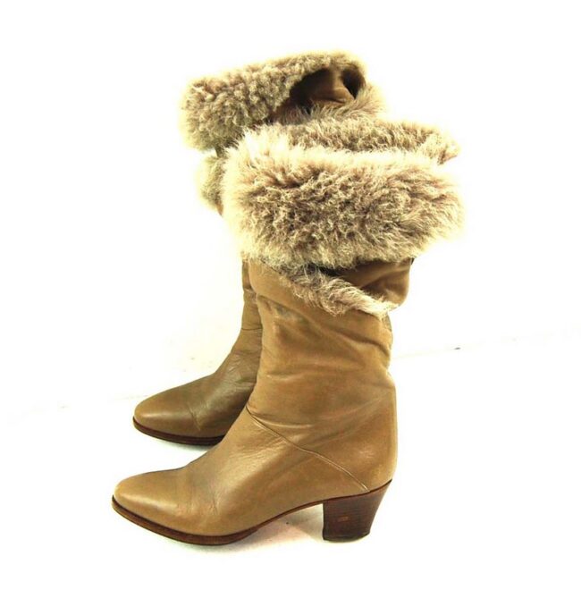 Vintage Faux Fur Ankle Boots