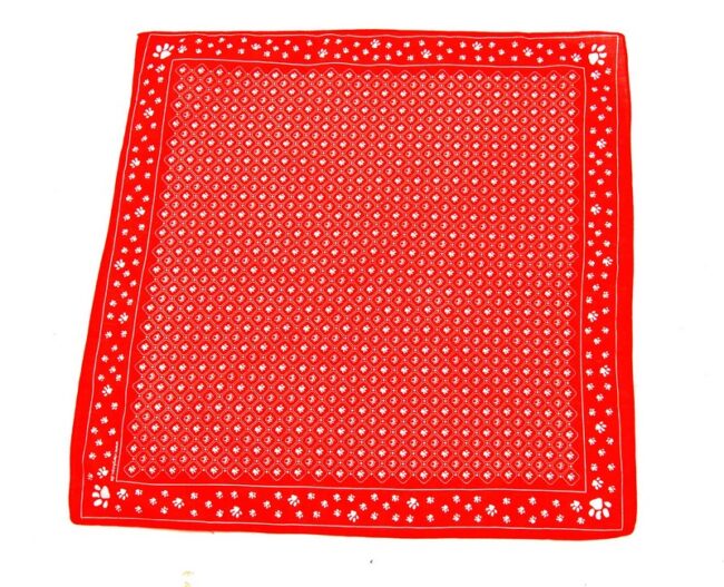 Red Paw Print Bandana