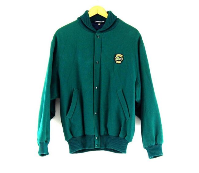 Green lacoste wool bomber jacket