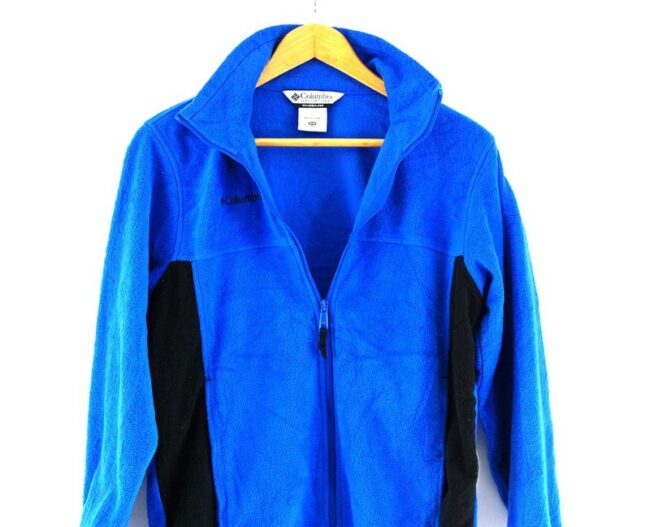 Close up of Blue Columbia Fleece Jacket