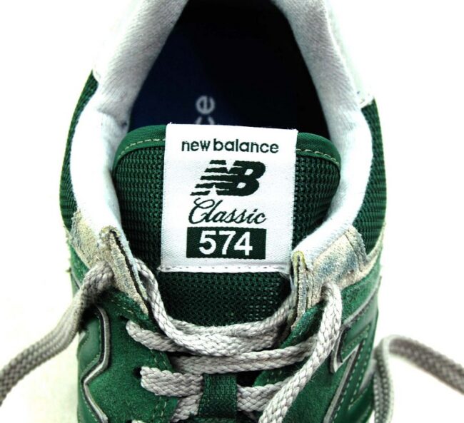 Close up of Green New Balance Trainers