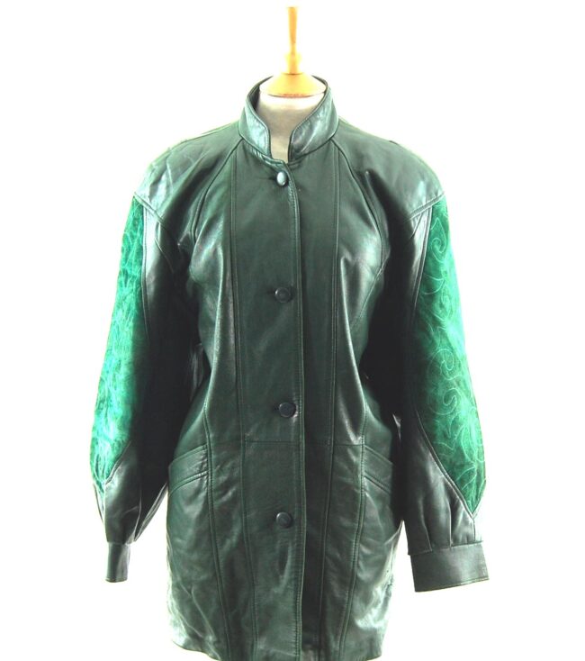 80s Green Suede and Leather Jacket