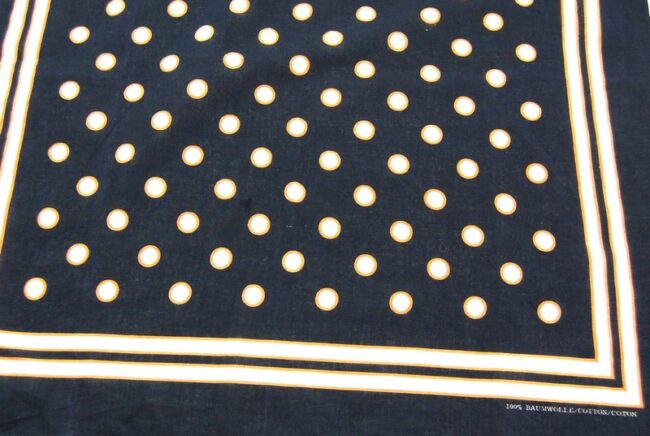 lose up of Black and White Polka Dot Bandana