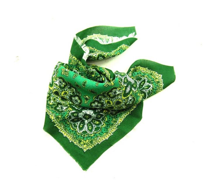 Green Floral Print Bandana