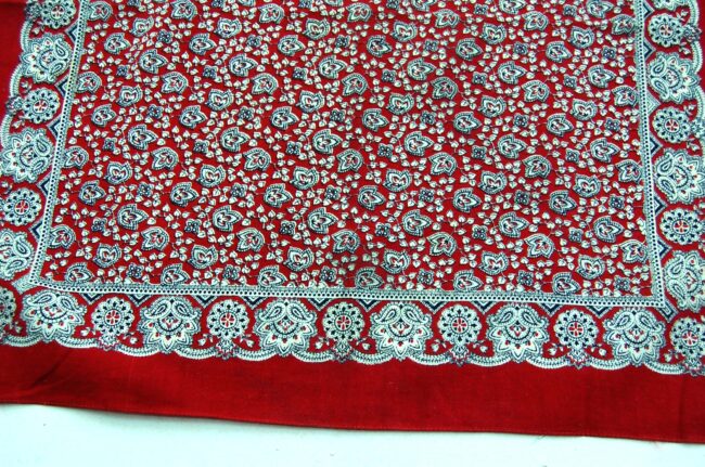 Close up of Vintage Red Paisleys Bandana