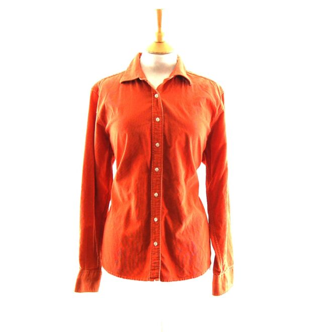 90s Orange Corduroy Shirt