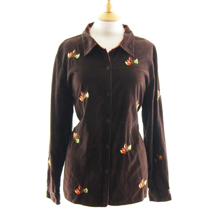 90s Corduroy Leaves Shirt