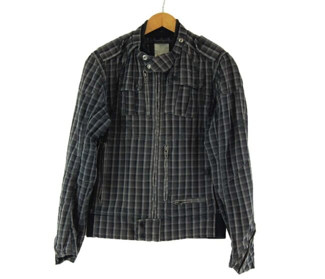 Mens Checked Diesel Zip Up Jacket