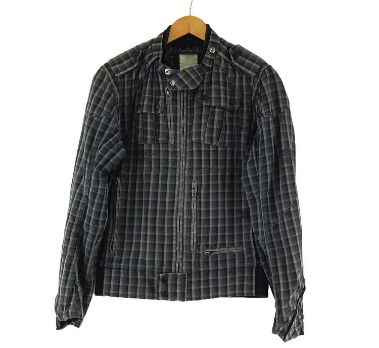 Mens Checked Diesel Zip Up Jacket