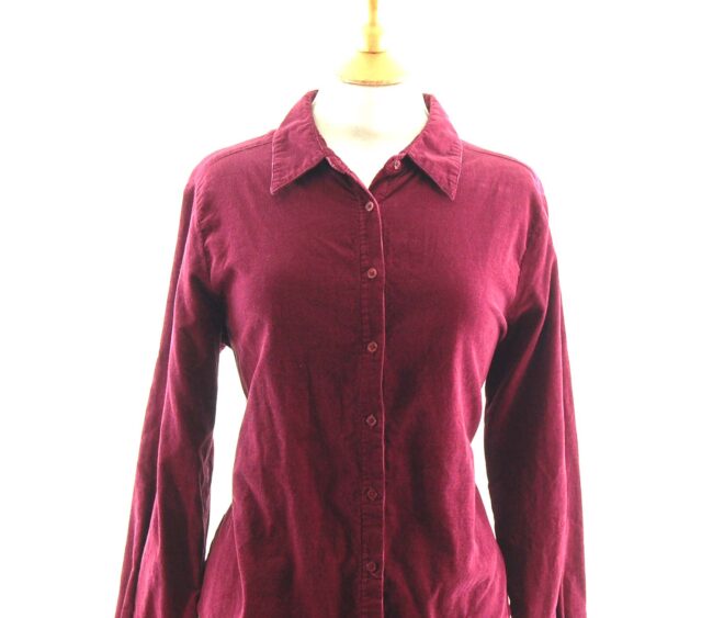 90s Maroon Corduroy Shirt.