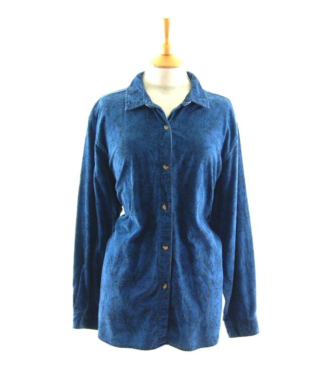 Blue Floral Cord Shirt