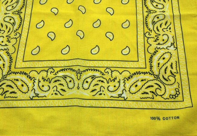 lose up of Yellow Paisley Print Bandana