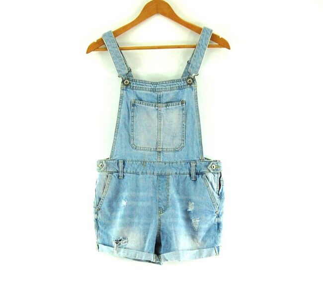 Denim Dungaree Shorts For Women