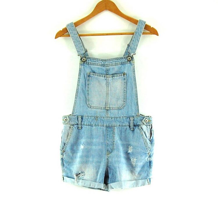 Denim Dungaree Shorts For Women