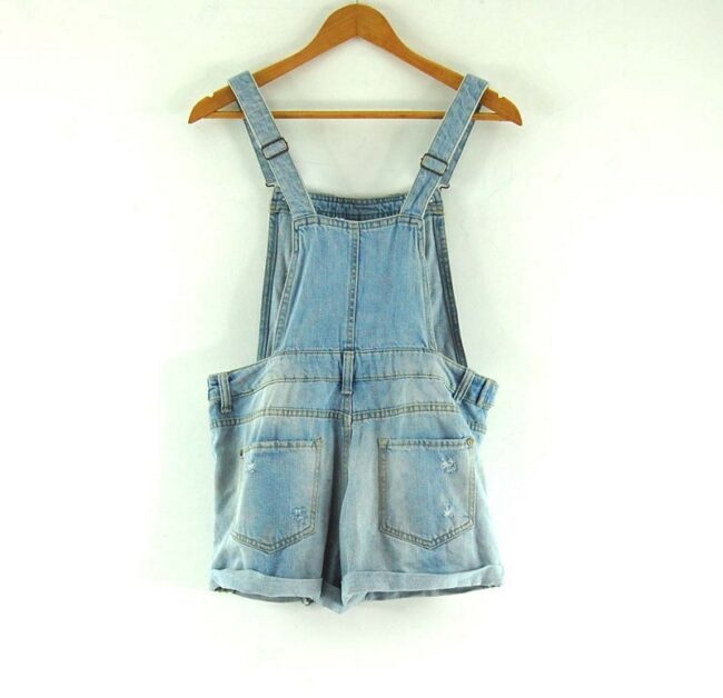 Back of Denim Dungaree Shorts For Women